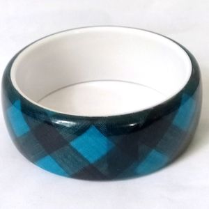 Scottish Plaid Black Watch Ancient Patterned Bracelet. Size: 1.5" H x 11" Circle